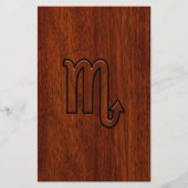 蠍座〔占星術の〕十二宮図サインインマホガニースタイル 便箋 (正面)