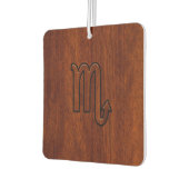 蠍座〔占星術の〕十二宮図サインインリッチマホガニースタイル カーエアーフレッシュナー (左)