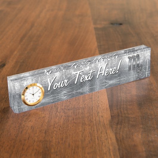 蠍座〔占星術の〕十二宮図サインイ動揺してンスチールデコール デスクネームプレート (側面)