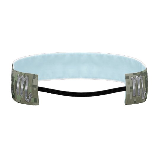 蠍座〔占星術の〕十二宮図サインウッドランドグリーンデジタル迷彩柄 アスレチックヘッドバンド (裏面)