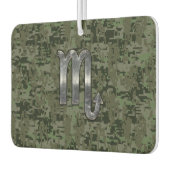 蠍座〔占星術の〕十二宮図サインウッドランドグリーンデジタル迷彩柄 カーエアーフレッシュナー