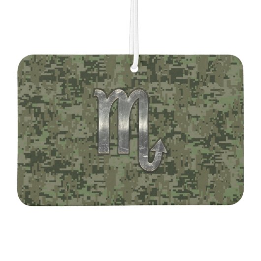 蠍座〔占星術の〕十二宮図サインウッドランドグリーンデジタル迷彩柄 カーエアーフレッシュナー