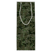 蠍座〔占星術の〕十二宮図サインウッドランドグリーンデジタル迷彩柄 ワインギフトバッグ (裏面)