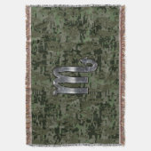 蠍座〔占星術の〕十二宮図サインウッドランドデジタルカモフラージュ スローブランケット (正面縦)