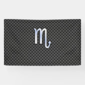 蠍座〔占星術の〕十二宮図サインオンカーボンファイバー占星術 横断幕 (横)