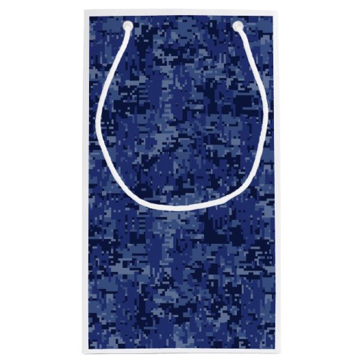 蠍座〔占星術の〕十二宮図サインオンネイビーブルー迷彩柄 スモールペーパーバッグ (裏面)