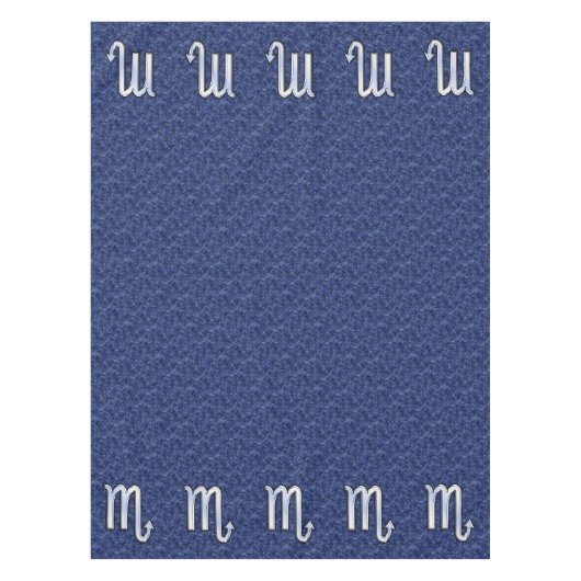 蠍座〔占星術の〕十二宮図サインオンネイビーブルー迷彩柄 テーブルクロス (正面)