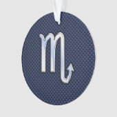 蠍座〔占星術の〕十二宮図サインネイビーブルー炭素繊維デコール オーナメント (正面)
