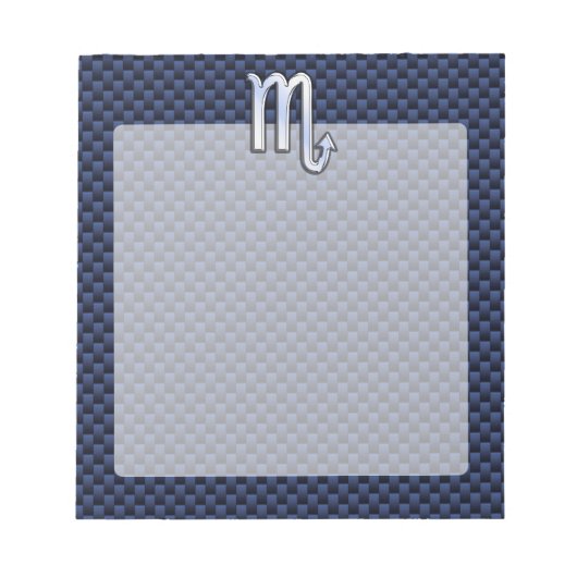 蠍座〔占星術の〕十二宮図サインネイビーブルー炭素繊維デコール ノートパッド (正面)