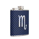 蠍座〔占星術の〕十二宮図サインネイビーブルー炭素繊維デコール フラスク (右)