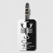 蠍座〔占星術の〕十二宮図サインブラック&ホワイトラゲージタグ ラゲッジタグ (正面縦)