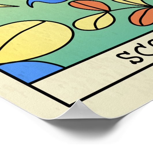 蠍座〔占星術の〕十二宮図サイン抽象芸術アートヴィンテージポスター ポスター (角)