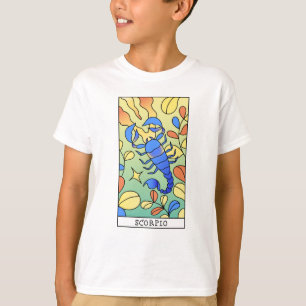 蠍座〔占星術の〕十二宮図サイン抽象芸術アートヴィンテージ Tシャツ