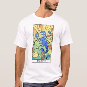 蠍座〔占星術の〕十二宮図サイン抽象芸術アートヴィンテージ Tシャツ