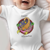 蠍座〔占星術の〕十二宮図サイン星占い漫画占星術 ベビーボディスーツ