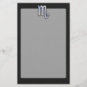 蠍座〔占星術の〕十二宮図シルバーサインブラックスネークスキン 便箋 (正面)