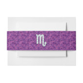 蠍座〔占星術の〕十二宮図シンボルのピンクデジタル迷彩柄 招待状ベリーバンド (正面例)