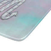 蠍座〔占星術の〕十二宮図シンボルのマザーオブパールスタイル カッティングボード (角)