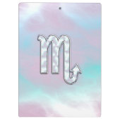 蠍座〔占星術の〕十二宮図シンボルのマザーオブパールスタイル クリップボード (裏面)