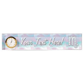 蠍座〔占星術の〕十二宮図シンボルのマザーオブパールスタイル デスクネームプレート (正面)