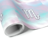 蠍座〔占星術の〕十二宮図シンボルのマザーオブパールスタイル ラッピングペーパー (ロールコーナー)