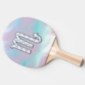 蠍座〔占星術の〕十二宮図シンボルのマザーオブパールスタイル 卓球ラケット (横)