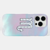 蠍座〔占星術の〕十二宮図シンボルのマザーオブパールスタイル Case-Mate iPhoneケース (裏面 (横))