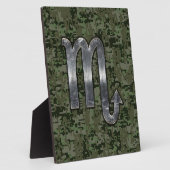 蠍座〔占星術の〕十二宮図シンボルウッドランドデジタル迷彩柄 フォトプラーク (側面)