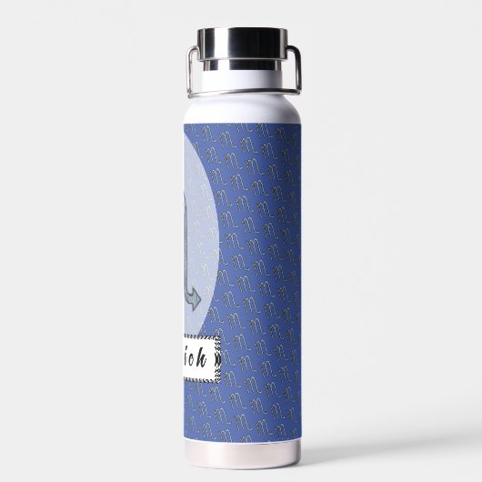 蠍座〔占星術の〕十二宮図シンボル要素byケネス・ヨンチッチ ウォーターボトル (背面)