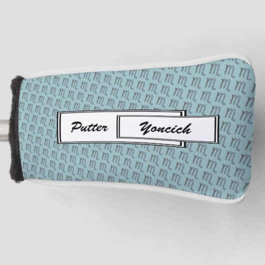 蠍座〔占星術の〕十二宮図シンボル要素byケネス・ヨンチッチ ゴルフヘッドカバー (正面)