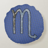 蠍座〔占星術の〕十二宮図シンボル要素byケネス・ヨンチッチ ラウンドクッション (裏面)