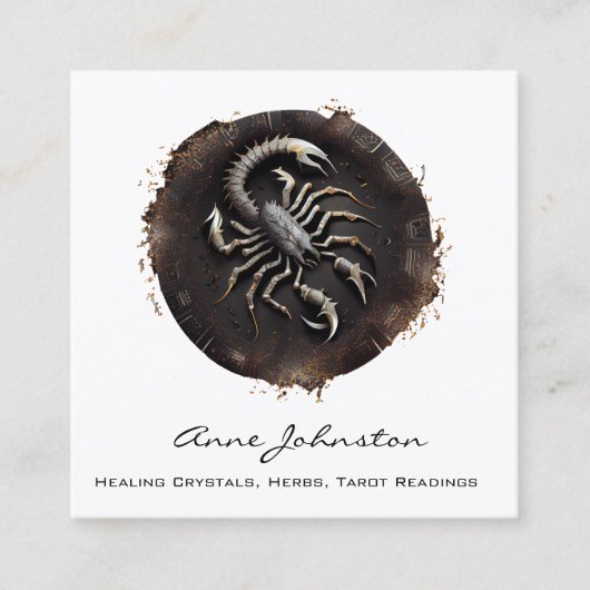 蠍座〔占星術の〕十二宮図スクエアビジネスカード スクエア名刺 (正面)