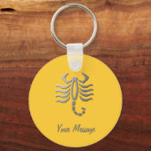 蠍座〔占星術の〕十二宮図スターサインシルバーキーリング キーホルダー (正面)