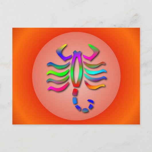 蠍座〔占星術の〕十二宮図スターサインレインボー写真 ポストカード (正面)
