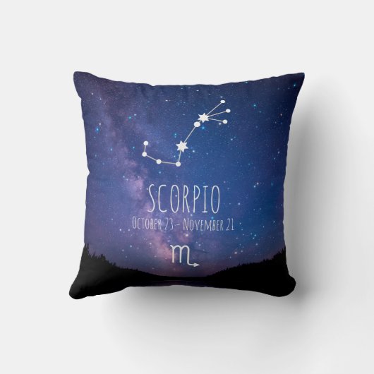 蠍座 |〔占星術の〕十二宮図パーソナライズされた星座 クッション (裏面)