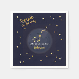 蠍座〔占星術の〕十二宮図ベビースシャワー スタンダードカクテルナプキン