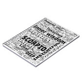 蠍座〔占星術の〕十二宮図ワードクラウドインスピレーションノート ノートブック (左側)