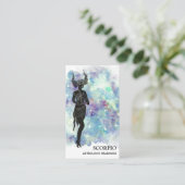 *~*蠍座〔占星術の〕十二宮図占星術の読み取り値青ティール(緑がかった色) 名刺 (スタンド正面)