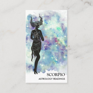 *~*蠍座〔占星術の〕十二宮図占星術の読み取り値青ティール（緑がかった 名刺