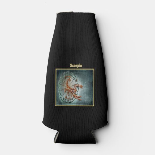 蠍座〔占星術の〕十二宮図占星術デザイン占星術 ボトルクーラー (正面)