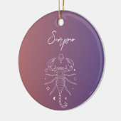 蠍座〔占星術の〕十二宮図占星術星形勾配 セラミックオーナメント (左)