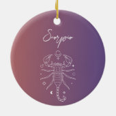 蠍座〔占星術の〕十二宮図占星術星形勾配 セラミックオーナメント (裏面)