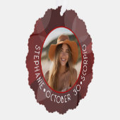 蠍座〔占星術の〕十二宮図星占い写真カスタムの誕生日 オーナメントカード (右)