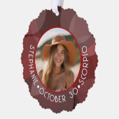 蠍座〔占星術の〕十二宮図星占い写真カスタムの誕生日 オーナメントカード (左)