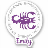 蠍座〔占星術の〕十二宮図星印の特徴 シール (正面)