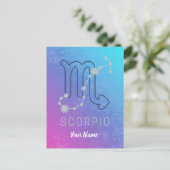 蠍座〔占星術の〕十二宮図星印占星術星座 シーズンポストカード (スタンド正面)