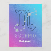 蠍座〔占星術の〕十二宮図星印占星術星座 シーズンポストカード (正面)
