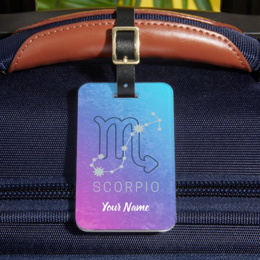 蠍座〔占星術の〕十二宮図星印占星術星座 ラゲッジタグ (正面インサイチュ2)
