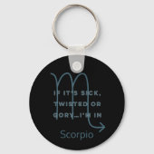 蠍座〔占星術の〕十二宮図標識おもしろい引用文ブルー文字誕生日 キーホルダー (裏面)