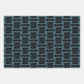 蠍座〔占星術の〕十二宮図標識おもしろい引用文ブルー文字誕生日 ラッピングペーパーシート (正面)